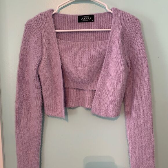 Cider medium vintage sweater lilac crop - Picture 3 of 4